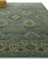 Green and Olive Hand Knotted Traditional Oushak Multi Size wool area rug