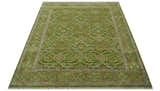 Green and Purple Traditional Design Custom Made wool area rug