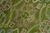 Green and Purple Traditional Design Custom Made wool area rug