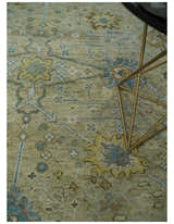 Hand Knotted Beige, Ivory and Gray Traditional Oushak Custom Made Wool Area Rug