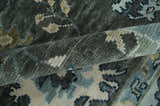 Custom Made Hand Knotted Charcoal and Ivory Traditional Oushak Wool Area Rug