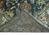 Teal and Ivory Traditional Hand Knotted Oriental Oushak Custom Made Wool Area Rug