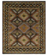 Olive, Gold, Black and Brown Oriental Traditional Hand Knotted Multi Size Wool Area Rug, Living Room and Bedroom Rug