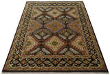 Olive, Gold, Black and Brown Oriental Traditional Hand Knotted Multi Size Wool Area Rug, Living Room and Bedroom Rug