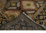 Olive, Gold, Black and Brown Oriental Traditional Hand Knotted Multi Size Wool Area Rug, Living Room and Bedroom Rug