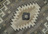 Hand Knotted Ivory, Charcoal and Beige Traditional Medallion Natural Wool Multi Size Area Rug, Kids, Living Room and Bedroom Rug