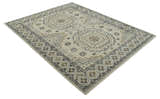 Hand Knotted Ivory, Gray and Beige Traditional Medallion Natural Wool Custom Made Area Rug, Kids, Living Room and Bedroom Rug