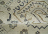 Hand Knotted Ivory, Gray and Beige Traditional Medallion Natural Wool Custom Made Area Rug, Kids, Living Room and Bedroom Rug