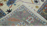 Hand Knotted Ivory, Gray and Blue Traditional Oushak Multi Size Wool Area Rug
