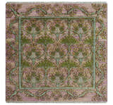 Hand Knotted Pink, Green and Beige Floral Traditional Antique Style Wool Area Rug