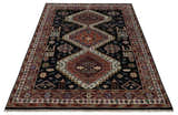 Hand Knotted Rust, Ivory and Black Traditional Heriz Wool Area Rug