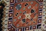 Hand Knotted Rust, Ivory and Black Traditional Heriz Wool Area Rug