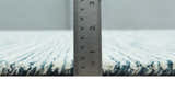 Hand Tufted Woolen Modern White and Blue Custom Made Area Rug
