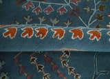 Tree of life Hand Tufted Teal Blue, Brown and Red Traditional Floral Custom Made Wool Area Rug, Kids, Living Room and Bedroom Rug
