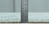 Custom Made Hand Woven Silver and Blue Abstract Trellis Moroccan Rug Made with Blended Wool
