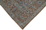 Vintage Style Hand Knotted Serapi Blue and Rust Traditional Custom Made Area Rug