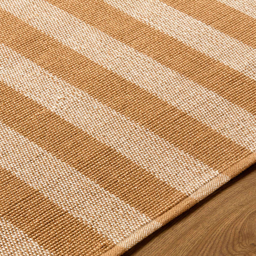 Made to Order Custom Size Carpeneto Camel Striped Outdoor Area Rug