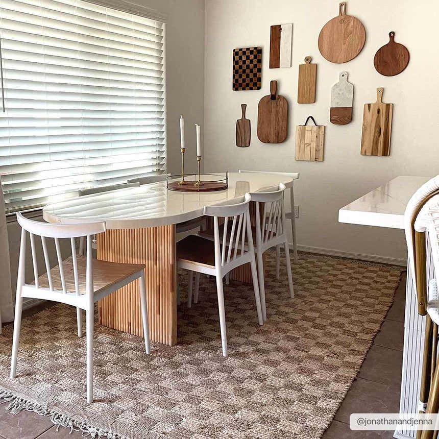 Made to Order Custom Size Ionut Checkered Jute Area Rug
