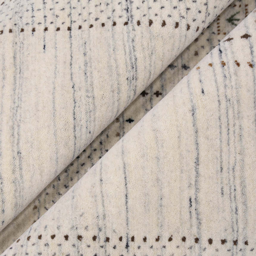 Ivory Gabbeh Design Hand Loomed Wool Area Rug