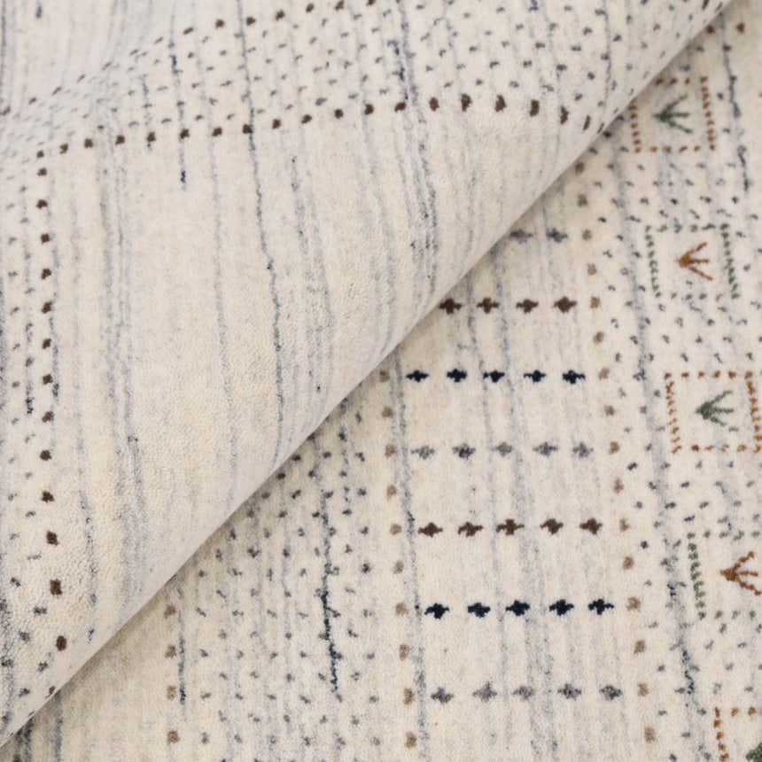 Ivory Gabbeh Design Hand Loomed Wool Area Rug