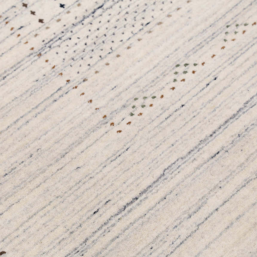 Ivory Gabbeh Design Hand Loomed Wool Area Rug
