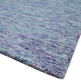 Ivory, Purple and Blue Abstract Solid Hand Tufted Natural Wool Rug
