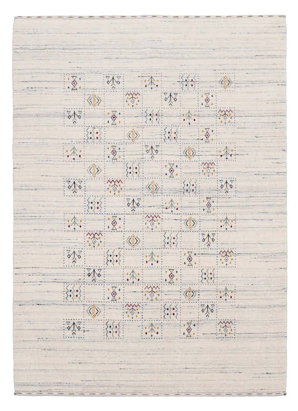 Ivory Tribal Design Hand Loomed Wool Area Rug