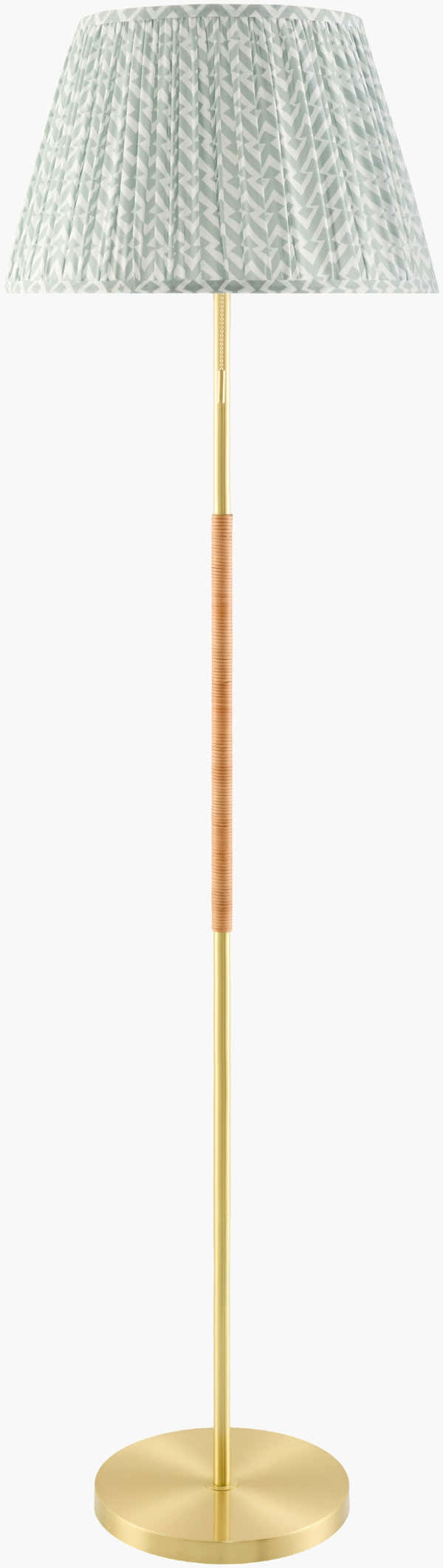 Tan Traditional Floor Lamp with linen details for living rooms or reading corners