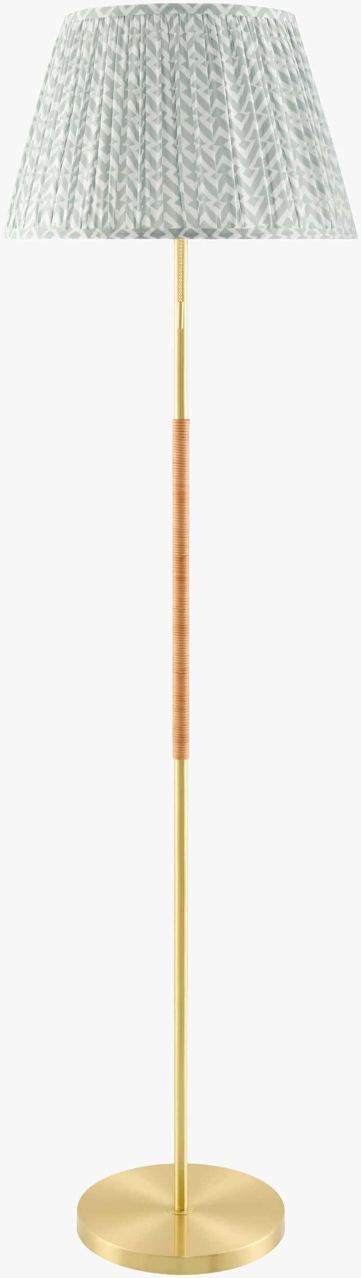 Tan Traditional Floor Lamp with linen details for living rooms or reading corners