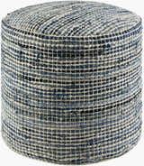 Rich Dark Gray Traditional Pouf with cotton details for casual extra seating or footrest
