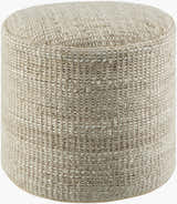 Soft Dark Gray Traditional Pouf with cotton details for casual extra seating or footrest
