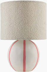 Muted Beige Traditional Table Lamp with linen details for bedside or console tables