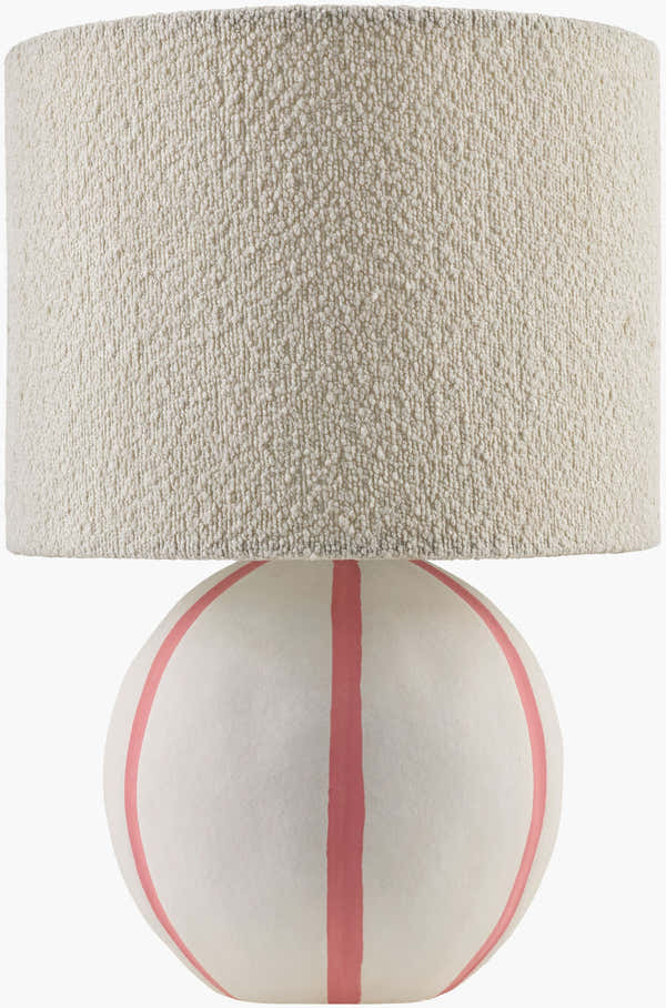 Muted Beige Traditional Table Lamp with linen details for bedside or console tables