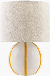 Cool Light Gray Traditional Table Lamp with linen details for bedside or console tables
