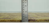 Leopard Design Mustard and Dark Plum Hand Knotted Custom Made wool area rug