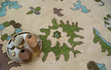 Light Peach, Green and Aqua Hand knotted Traditional Oushak Multi size wool Area Rug