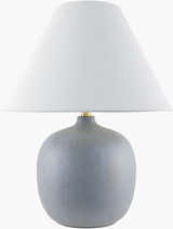 Pewter Traditional Table Lamp with linen details for bedside or console tables