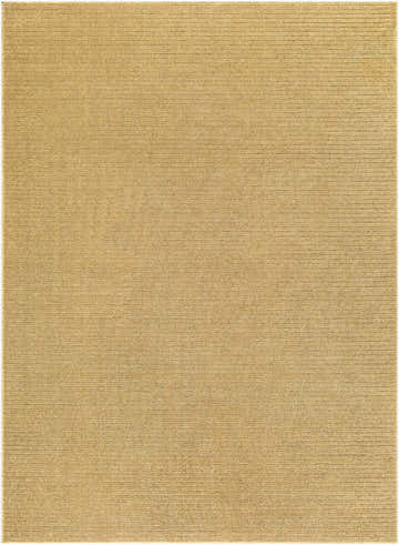 Close-up of the Levent Mustard Area Rug showing its subtle horizontal texture and warm, golden mustard color. Design-Rectangle-537
