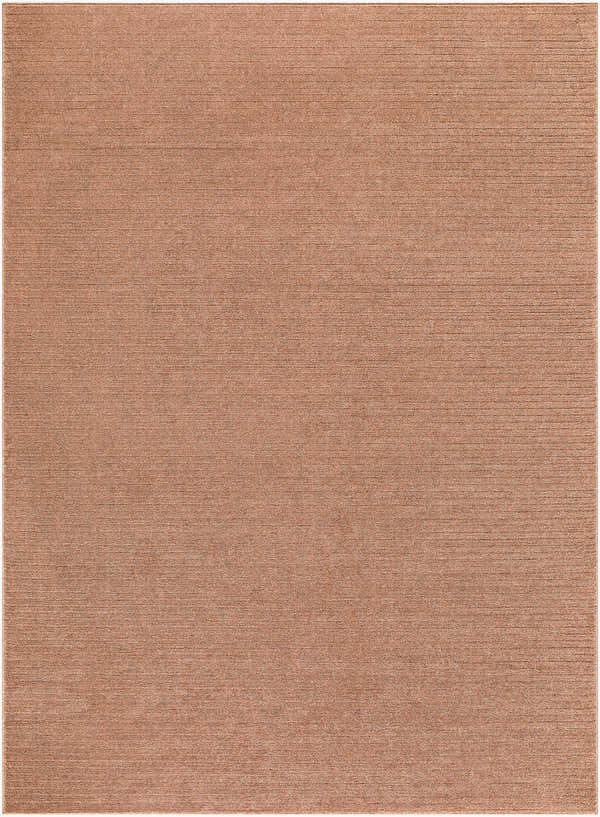 Close-up of the Levent Light Brown Area Rug showing its subtle texture and burnt orange color. Design-Rectangle-537