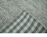 Modern Beige and Charcoal Solid Shaded Hand Tufted Natural Wool Area Rug