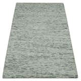 Modern Beige and Charcoal Solid Shaded Hand Tufted Natural Wool Area Rug