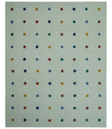 Modern Colorful Polka Dot Ivory Hand Tufted Custom Made wool area rug