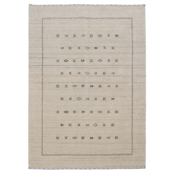 Modern Design Beige Hand Loomed Wool Area Rug