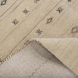 Modern Design Beige Hand Loomed Wool Area Rug
