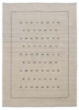 Modern Design Beige Hand Loomed Wool Area Rug
