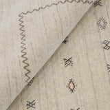 Modern Design Beige Hand Loomed Wool Area Rug