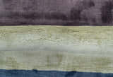 Modern design Ivory, Green and Blue 2x5 Hand Knotted Wool Area Rug