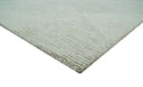 Modern Geometrical Ivory, Gray and Olive Stripes Textured Hand Tufted Custom Made rug
