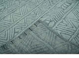 Modern Geometrical Silver and Gray Chevron Design Hand Carved wool Rug