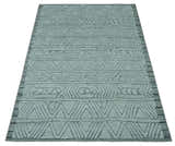 Modern Geometrical Silver and Gray Chevron Design Hand Carved wool Rug